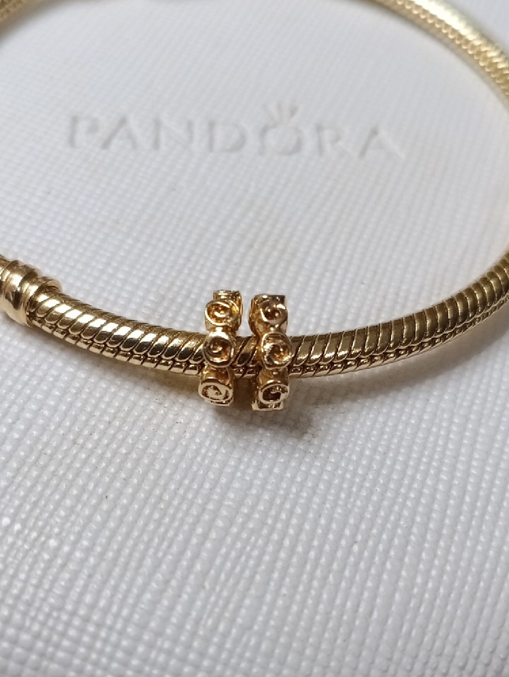 Pandora 14k Two Solid Gold Small Rose Spacers